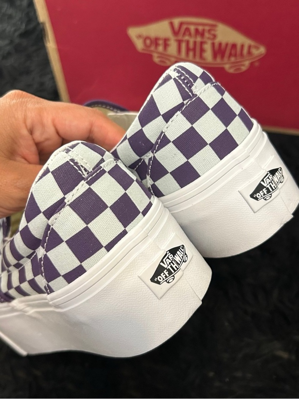 VANS checkerboard platform slip on shoes sneakers women’s 7.5 new - Picture 4 of 7